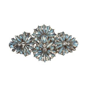 Elegant floral white crystal hair clip.